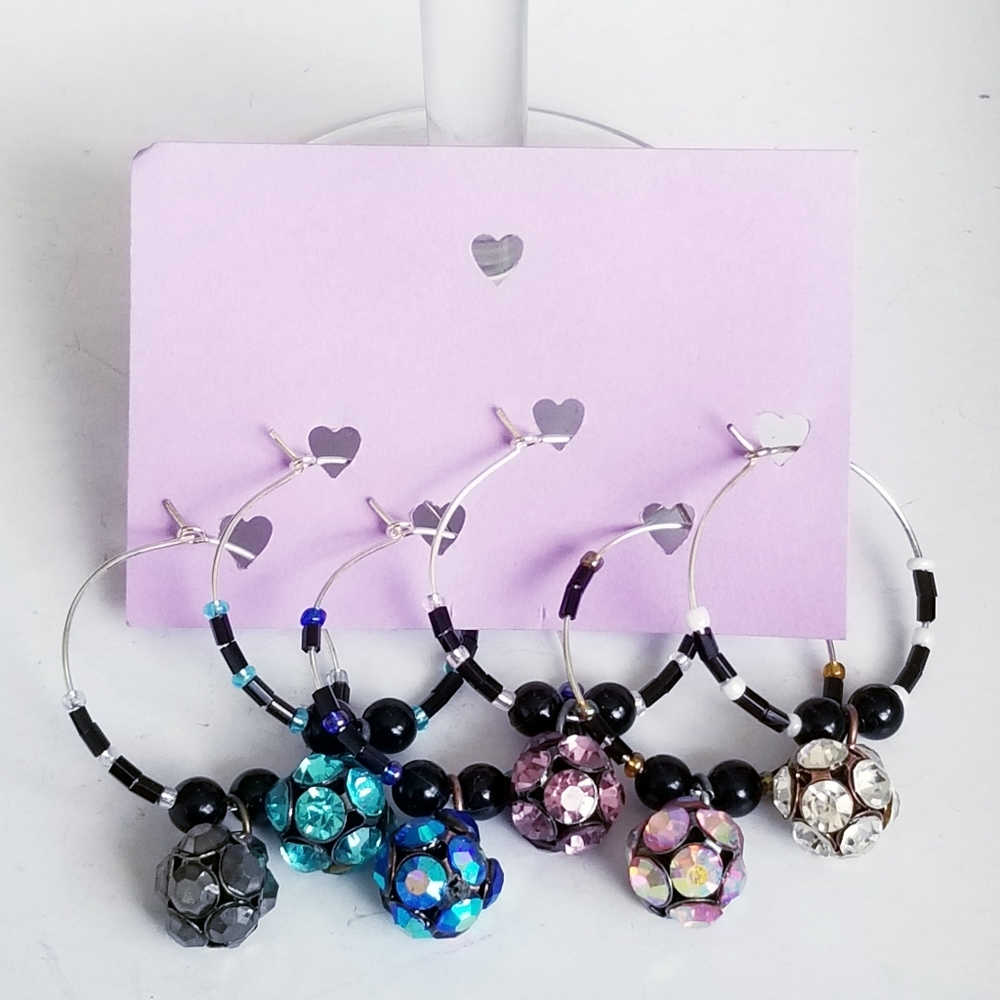 COOL CRYSTAL BALLS Wine Glass Charms